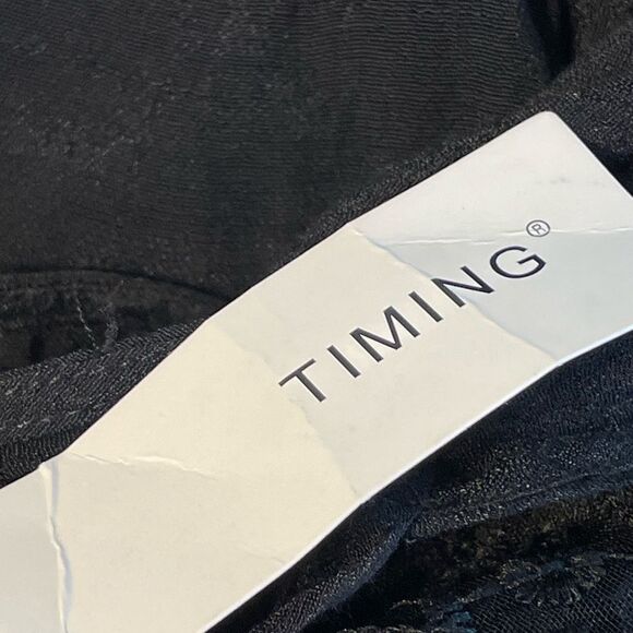 Timing Tie Front Top Sheer Lace Trim Black M NWT - Picture 7 of 9